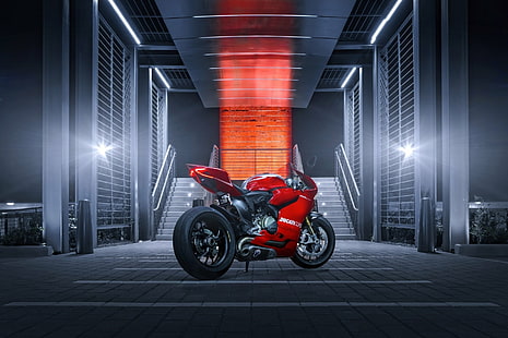 Vehicles, Ducati 1199, Ducati, Ducati 1199 Panigale, MotoGP, Motorcycle, Red, HD wallpaper HD wallpaper