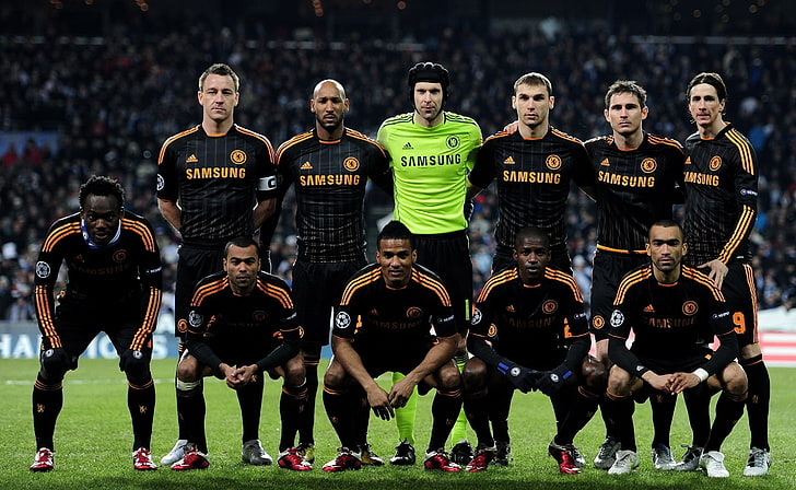 Chelsea Soccer Team, men's black t-shirt and shorts, Sports, Football, Soccer, Team, chelsea, HD wallpaper