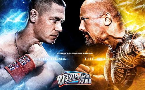 John Cena y The Rock, Deportes, WWE, Fondo de pantalla HD HD wallpaper