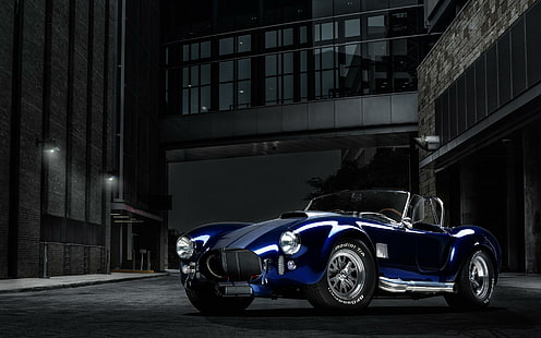 Shelby Cobra Car, blue convertible coupe, shelby, cobra, cars, other cars, HD wallpaper HD wallpaper