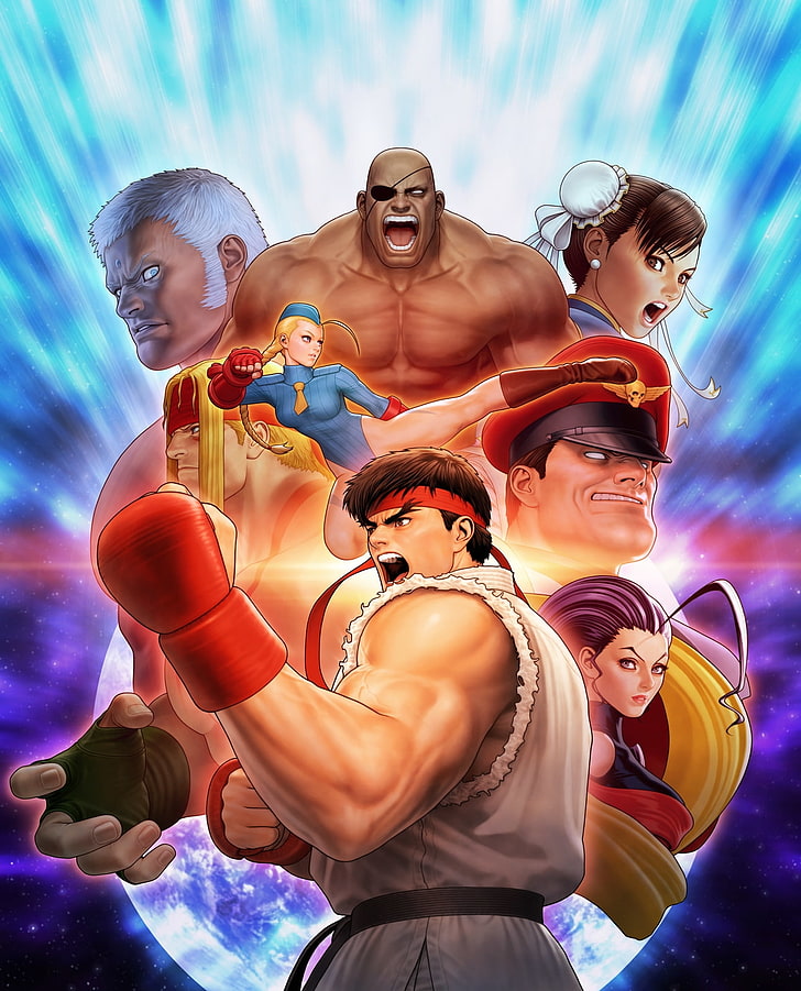 Street Fighter, Videospielkunst, Capcom, Ryu (Street Fighter), Chun-Li, Sammlung zum 30. Jahrestag von Street Fighter, Videospiele, HD-Hintergrundbild, Handy-Hintergrundbild