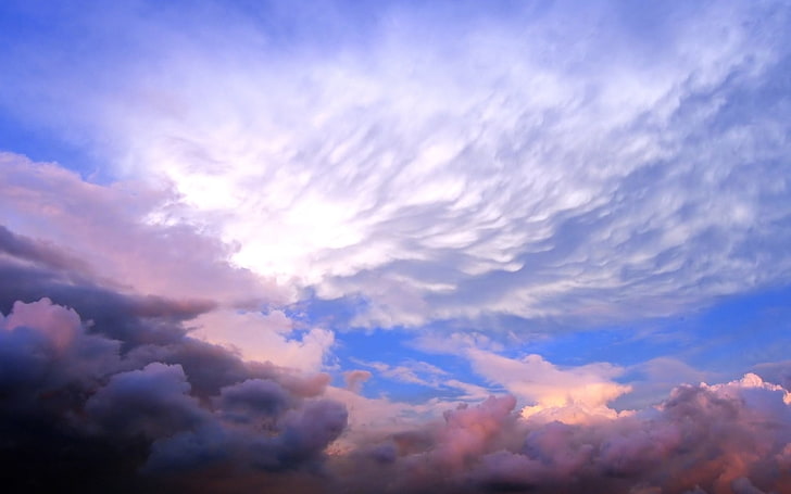 нимб облака, облака, небо, оттенки, легкость, слияние, HD обои