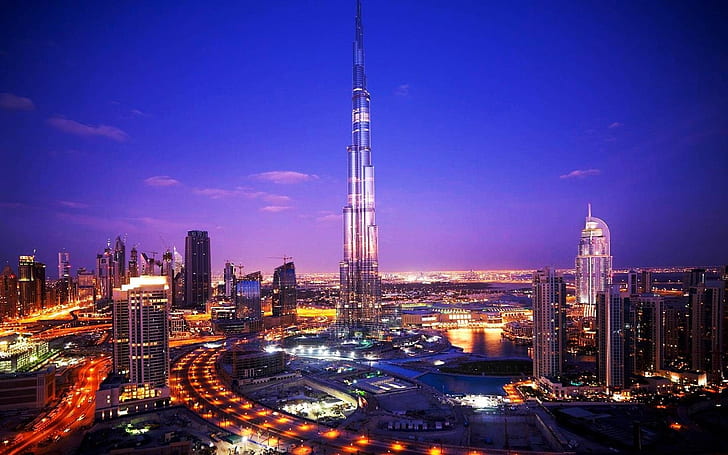 Night City Dubai, Night, City, Dubai, HD wallpaper