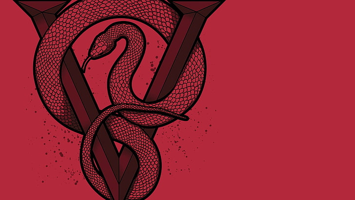 илюстрация на червена змия, Bullet for my valentine, BFMV, Metalcore, обложка, рок групи, метъл група, рок музика, метъл музика, HD тапет