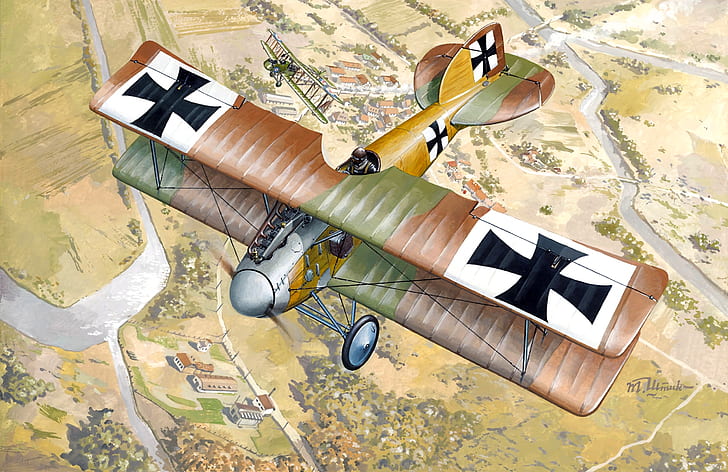 fighter, Biplane, WWI, Albatros, Albatros D. II, Air forces, HD wallpaper