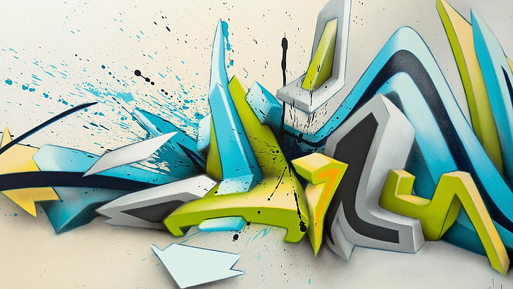 Daim, graffiti, 3D, astratto, Sfondo HD