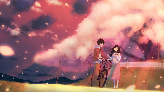 anime, Chitanda Eru, Hyouka, Oreki Houtarou, sky, HD wallpaper HD wallpaper