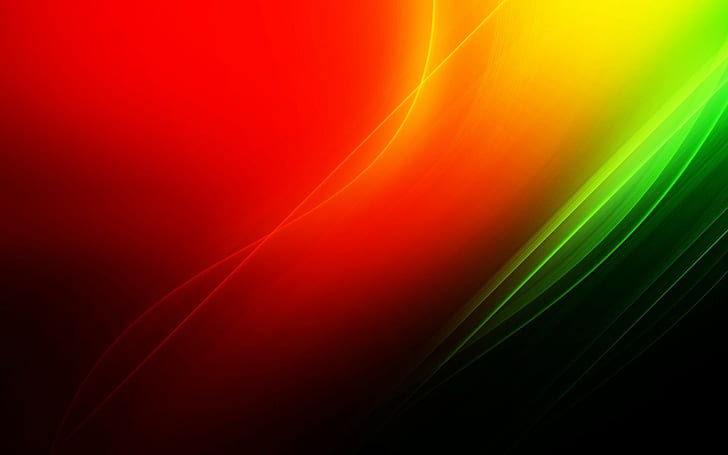 abstract, wavy lines, red, green, gradient, lines, shapes, HD wallpaper