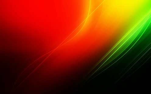 abstract, wavy lines, red, green, gradient, lines, shapes, HD wallpaper HD wallpaper