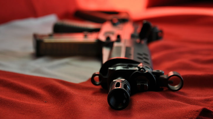 검정색과 회색 RC 장난감 자동차, 총, 소총, SIG, Sig SG 552, HD 배경 화면