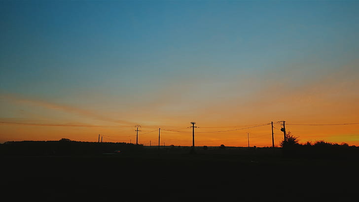 krajobraz, zachód słońca, niebo, chmury, kolorowe, przyroda, fotografia, Tapety HD