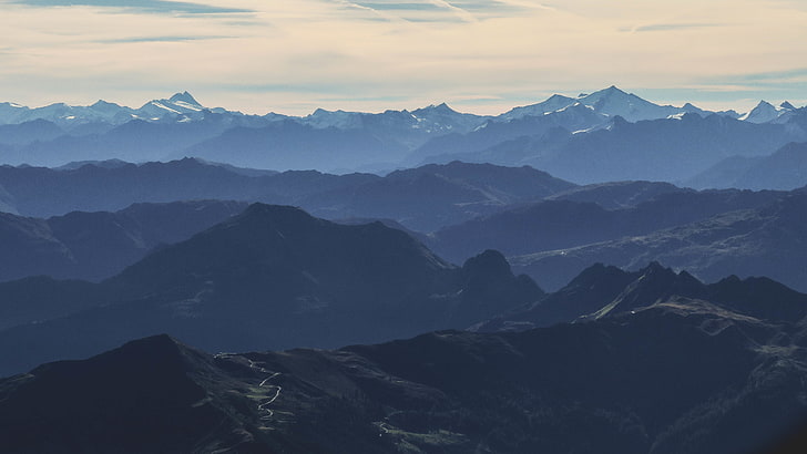 Schwarzweiss-Bettlaken, Natur, Himmel, Landschaft, Berge, HD-Hintergrundbild
