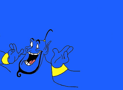 Aladdin Genie, tapeta cyfrowa Disney Aladdin Genie, kreskówki, kreskówki, Tapety HD HD wallpaper
