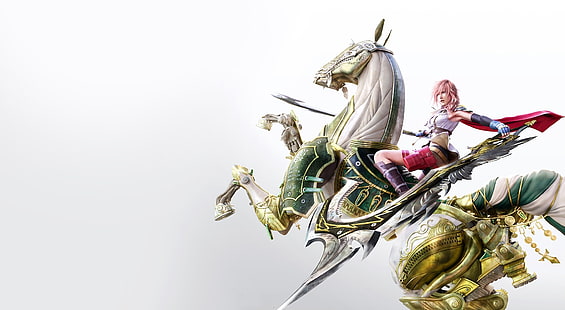 Final Fantasy XIII, Lightning, white horse, Games, Final Fantasy, Lightning, final fantasy xiii, HD тапет HD wallpaper