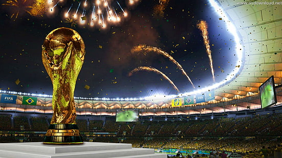 Mistrzostwa Świata w Piłce Nożnej 2014, złote trofeum, FIFA 2014, Mistrzostwa Świata, Mistrzostwa Świata 2014, Tapety HD HD wallpaper