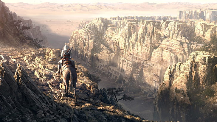 Berge, Pferd, Reiter, HD-Hintergrundbild