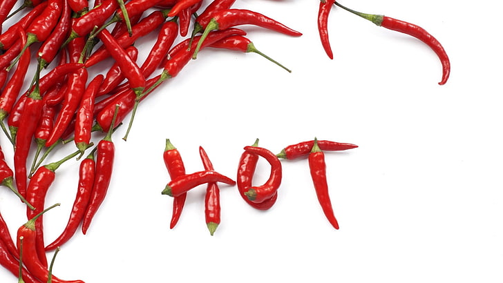 red chilli lot, pepper, spices, sharp, chile, hot, inscription, HD wallpaper