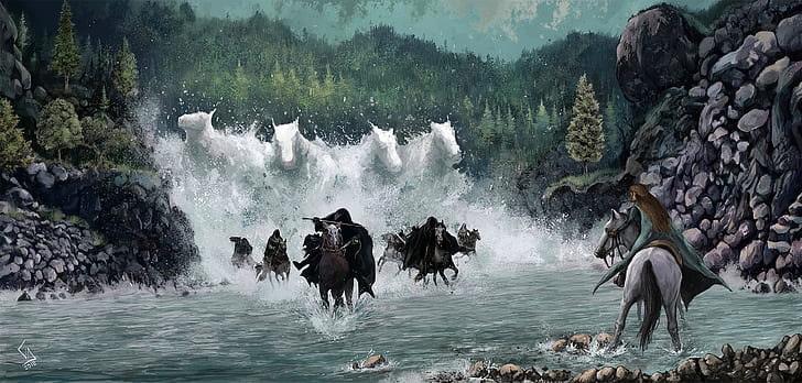 Air, Peri, Kuda, Penguasa Cincin, Arwen, Nazgul, Penguasa Cincin: persekutuan cincin, Wallpaper HD
