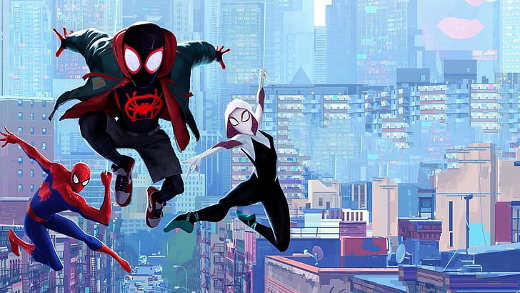 Film, Spider-Man: In den Spinnenvers, Gwen Stacy, Miles Morales, Spider-Man, HD-Hintergrundbild