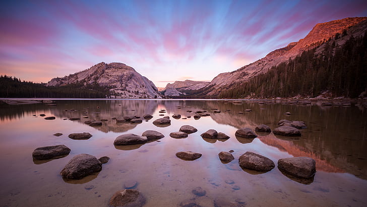 Yosemite National Park, USA, Yosemite Valley, California, landscape, river, water, mountains, reflection, HD wallpaper