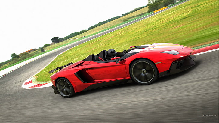 modèle moulé sous pression coupé rouge et noir, Lamborghini Aventador, voiture, Fond d'écran HD