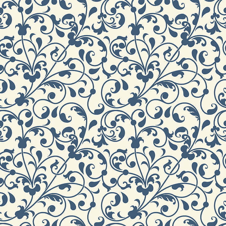 vector, texture, floral, seamless background, HD wallpaper