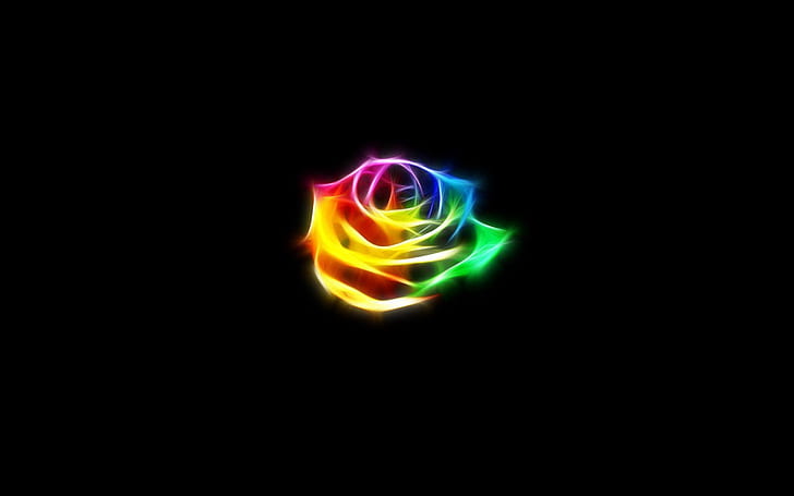 fire, fire flower, roses, different colors, black, HD wallpaper