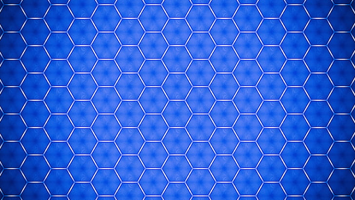 honeycomb, blue, pattern, electric blue, net, hexagon, mesh, design, HD wallpaper