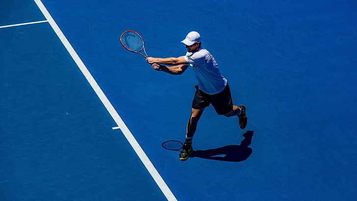 lapangan tenis, raket tenis, tenis, australia terbuka, Andy Murray, Wallpaper HD