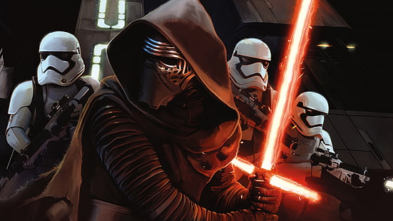 Star Wars, Storm Troopers, Kylo Ren, Wallpaper HD HD wallpaper
