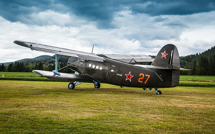 the plane, the airfield, multipurpose, biplane, easy, Antonov AN-2, HD wallpaper