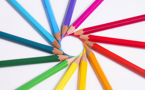 Rainbow Colored Pencils Macro HD Wallpaper, assorted-color pencil lot, Aero, Colorful, Rainbow, Drawing, Colors, Spectrum, Pencils, pastels, Colouredpencils, HD wallpaper HD wallpaper