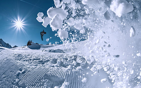 4k, Schnee, Winter, Snowboarden, HD-Hintergrundbild HD wallpaper