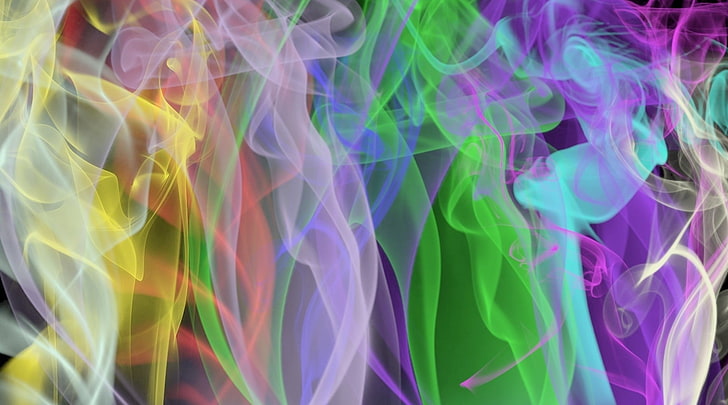 assorted-color smoke digital wallpaper, smoke, colorful, veil, clot, HD wallpaper
