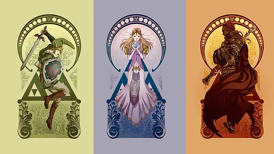 Zelda, Legenda Zelda: Ocarina Of Time, Ganondorf, Link, Wallpaper HD HD wallpaper