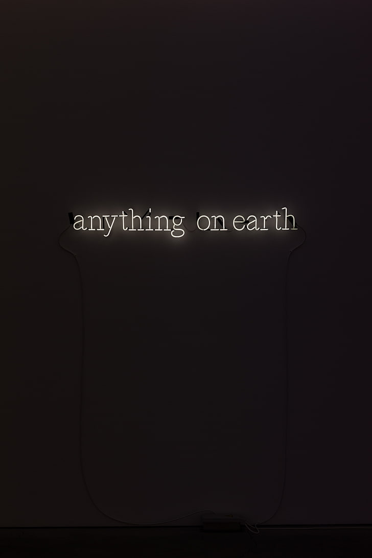 anything on earth neon sign, inscription, neon, text, letters, HD wallpaper
