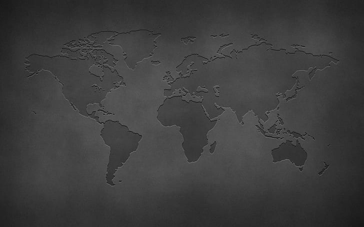 wall, grey background, world map, the continent, HD wallpaper