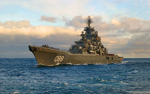 русский линейный крейсер петр великий, HD обои HD wallpaper