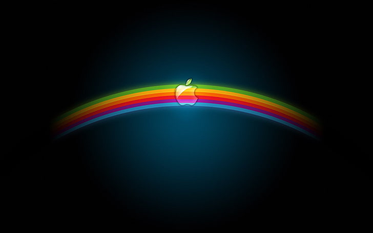 apple, rainbow, HD wallpaper