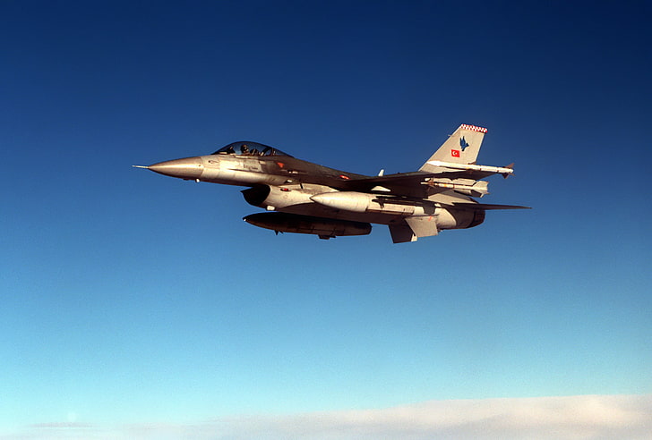 เครื่องบินขับไล่สีดำและสีเทากองทัพอากาศตุรกี General Dynamics F-16 Fighting Falcon ฟอลคอนต่อสู้กองกำลังตุรกีเครื่องบินเครื่องบินทหาร, วอลล์เปเปอร์ HD