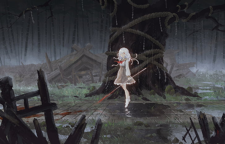 Anime, Monogatari (Series), Nadeko Medusa, Nadeko Sengoku, HD wallpaper