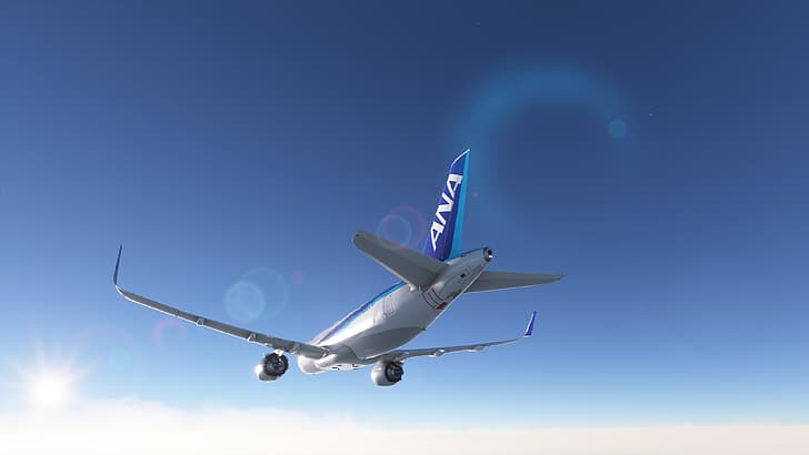 flight simulator, Airbus, aircraft, Microsoft Flight Simulator, Microsoft Flight Simulator 2020, flying, Sky (game), HD wallpaper