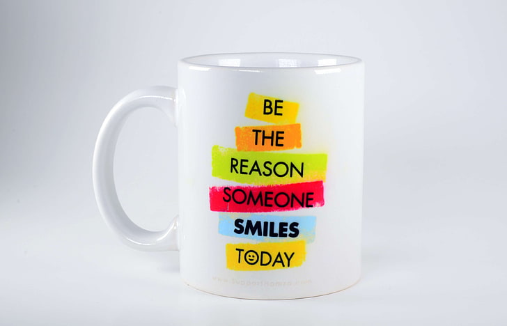 be the reason of someones smile today, mug, statement, support hamza, tagline, HD wallpaper