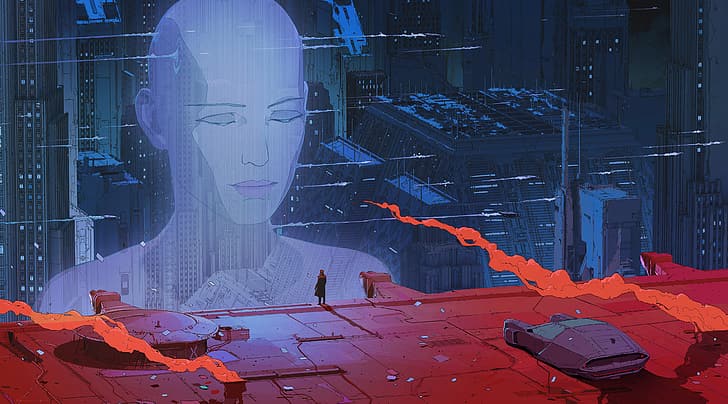 digital, seni digital, karya seni, Blade Runner, Blade Runner 2049, lanskap kota, kota, Wallpaper HD, Wallpaper HD