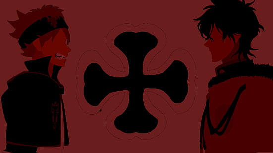 Anime, czarna koniczyna, Asta (czarna koniczyna), czarna, czerwona, Yuno (czarna koniczyna), Tapety HD HD wallpaper