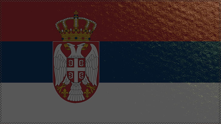 бело-красный орел логотип, флаг, сербия, сербский флаг, HD обои
