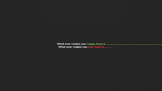 heureux, citation, tristesse, bouleversé, triste, minimalisme, texte, vert, Fond d'écran HD HD wallpaper