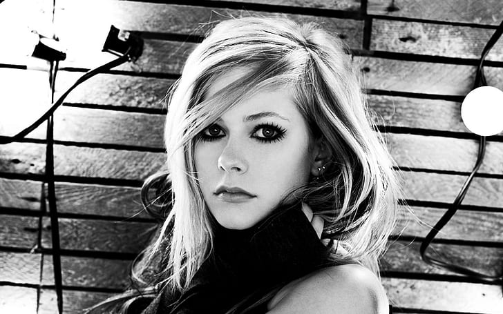 Avril Lavigne, lampadine, trucco, taglio di capelli, aspetto, Avril Lavigne, lampadine, trucco, taglio di capelli, aspetto, Sfondo HD