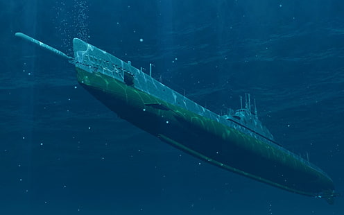 灰色の潜水艦、潜水艦、サイレントハンター、魚雷、軍事、車両、水中、 HDデスクトップの壁紙 HD wallpaper