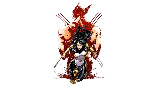 Fondo de pantalla digital de X-Men X-23, X-23, Marvel Comics, cómics, Wolverine, Laura Kinney, superheroínas, mutantes, X-Men, obras de arte, cuchillas, Fondo de pantalla HD HD wallpaper
